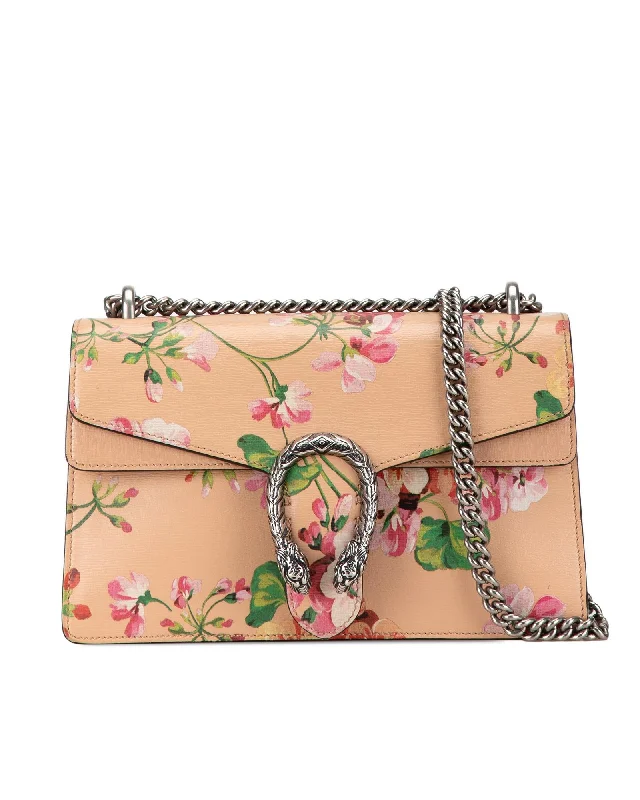 Blooms Print Leather Dionysus Shoulder Bag with Chain Strap