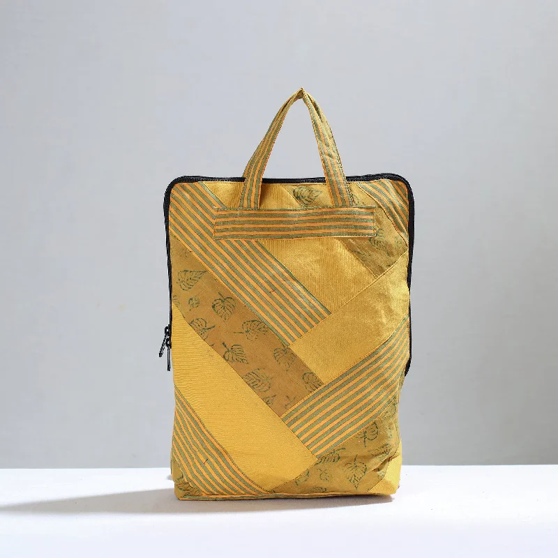 Yellow - Jugaad Patchwork Handmade Pithu Bag 128