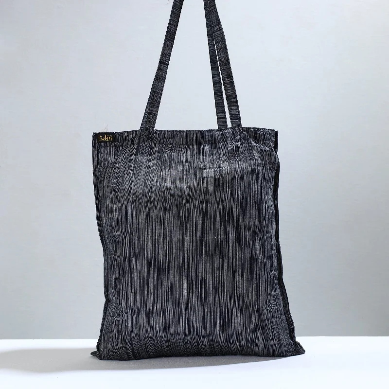 Black - Jhiri Pure Handloom Cotton Jhola Bag 02