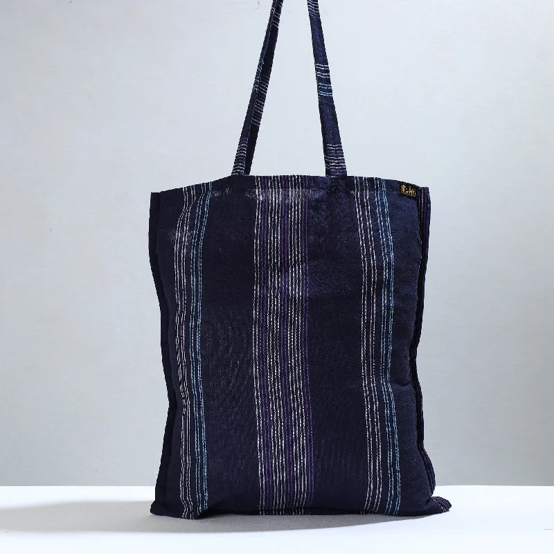 Blue - Jhiri Pure Handloom Cotton Jhola Bag 36