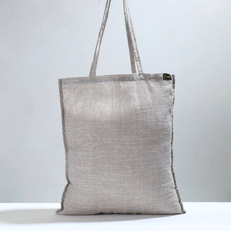 Grey - Jhiri Pure Handloom Cotton Jhola Bag 08