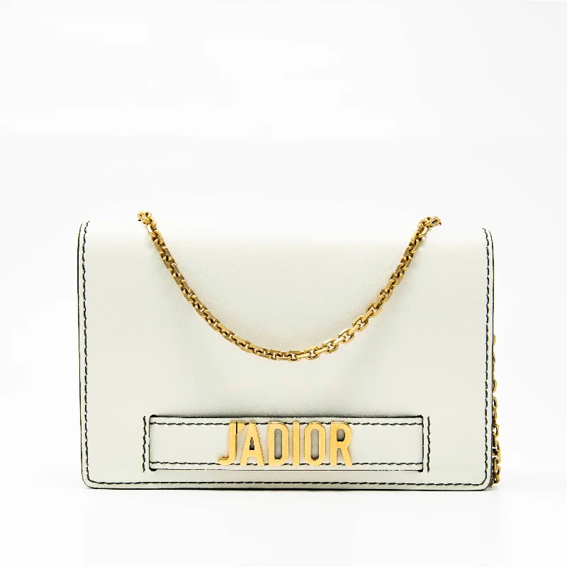 Dior J’adior White Wallet On Chain