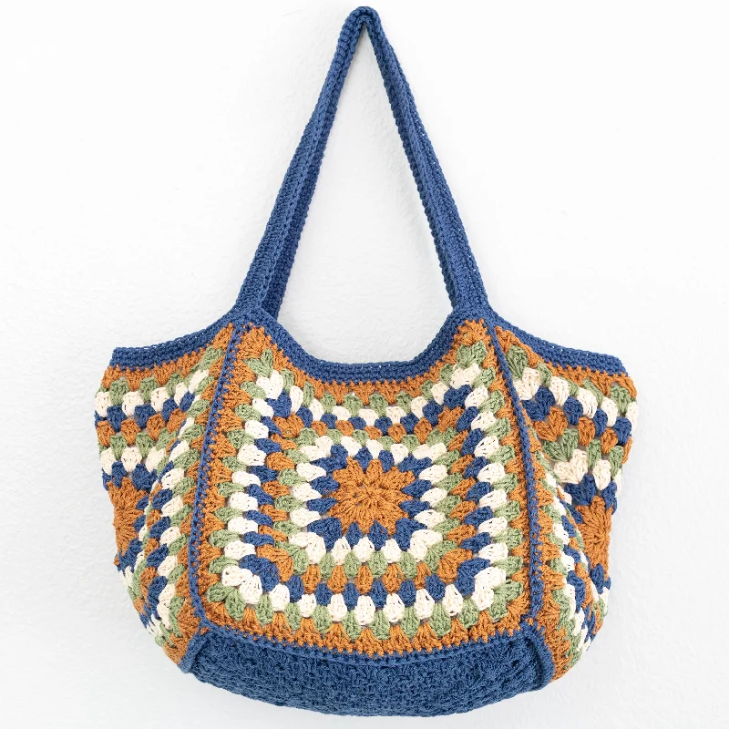 Elena Handbags Crochet Granny Square Shoulder Bag