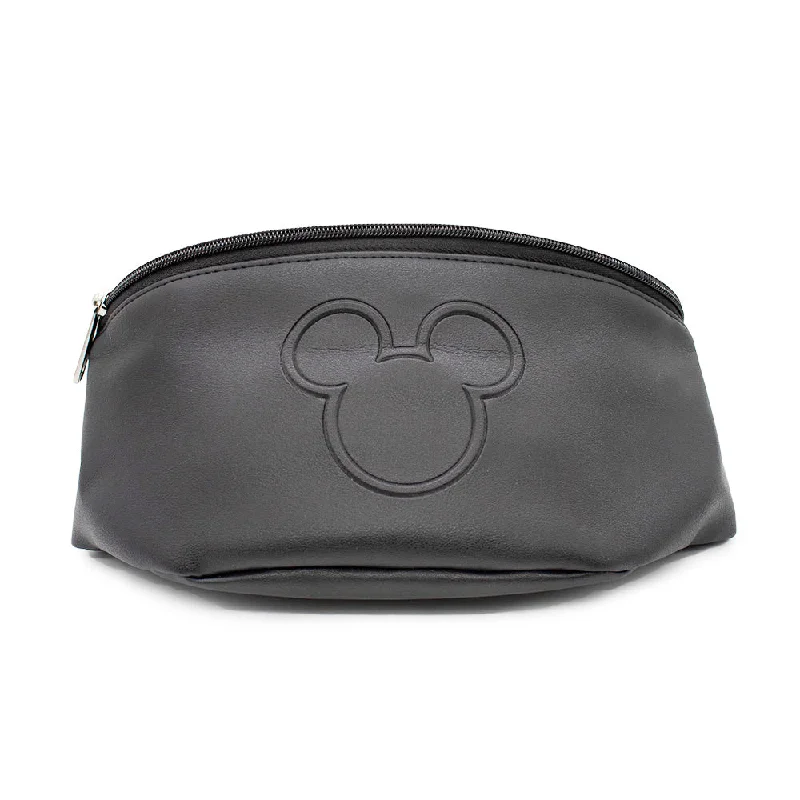 Fanny Pack - Embossed Black PU - Mickey Mouse Head Centered