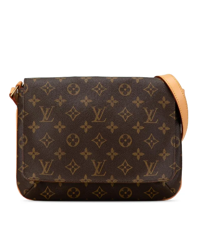 Monogram Canvas Shoulder Bag with Magnetic Snap Closure