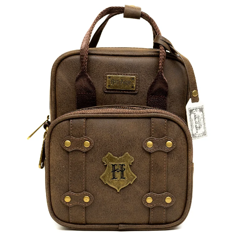 The Wizarding World of Harry Potter Bag, Cross Body, Harry Potter Hogwarts School of Witchcraft and Wizardry Brown, Vegan Leather