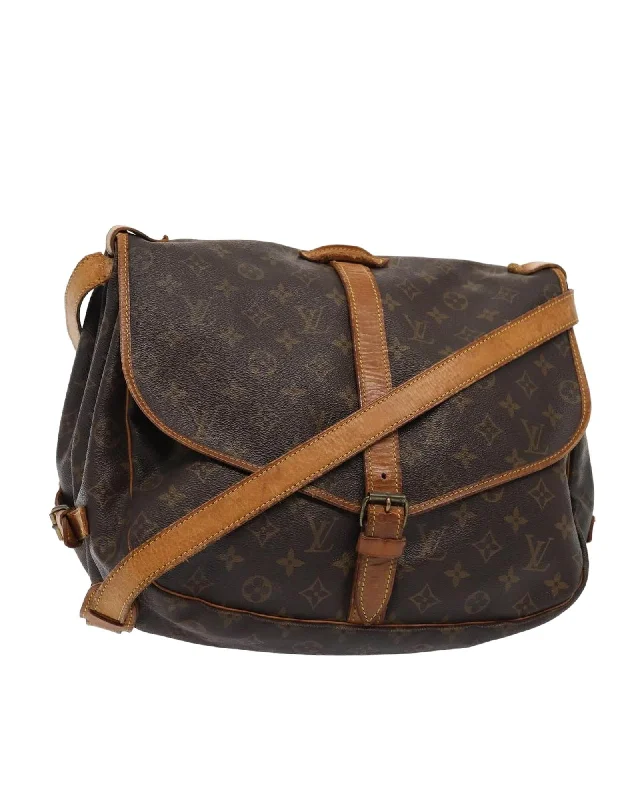 Monogram Canvas Shoulder Bag with Adjustable Strap