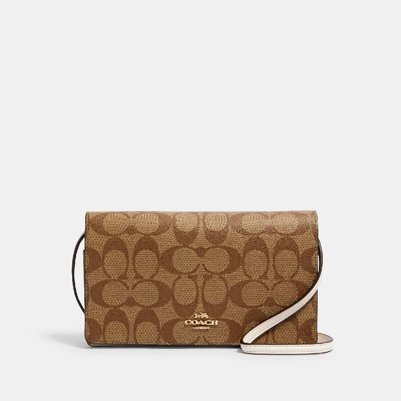 COACH Anna Foldover Crossbody Clutch In Signature Canvas