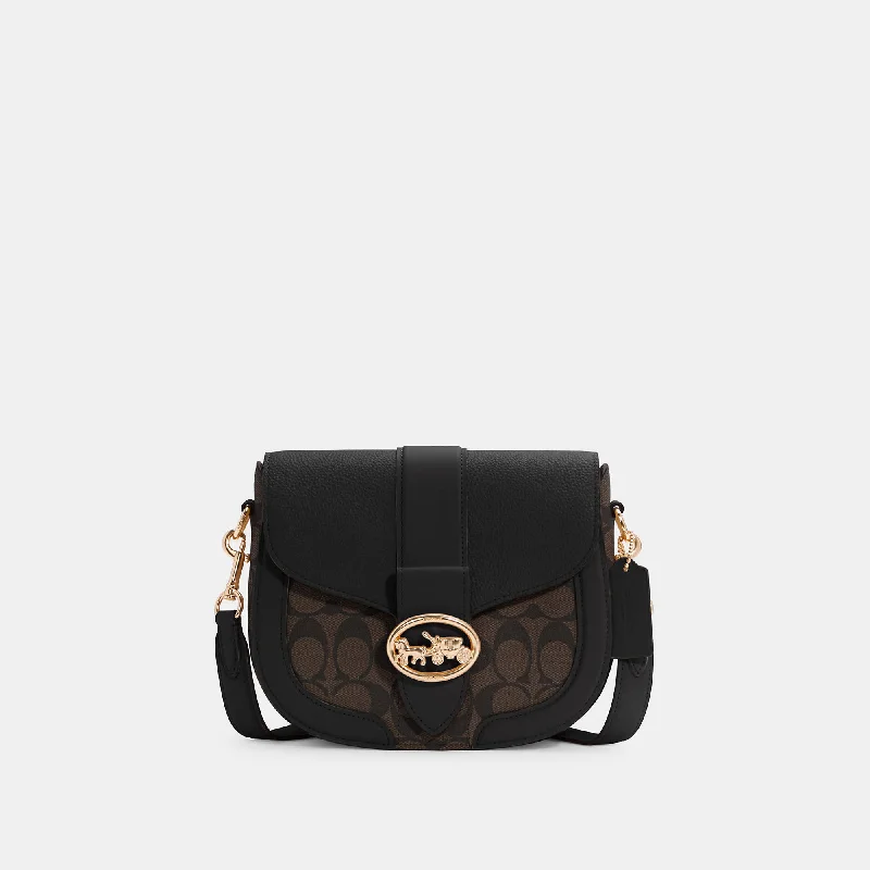 COACH Georgie Saddle Bag In Signature Canvas