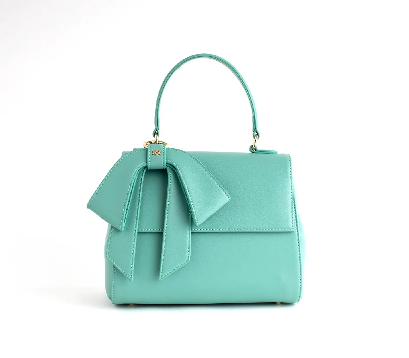 Gunas New York Cottontail Cyan Vegan Leather Satchel Bag