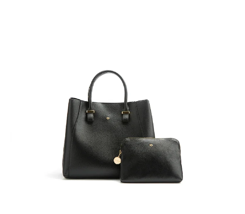 Gunas New York Jane Black Vegan Leather Shoulder Bag