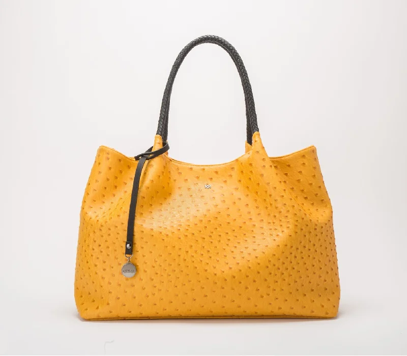 Gunas New York Naomi Yellow Vegan Leather Tote Bag