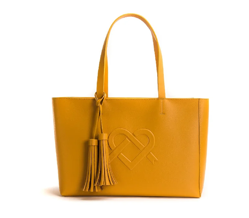 Gunas New York Tippi Mustard Yellow Vegan Tote Bag