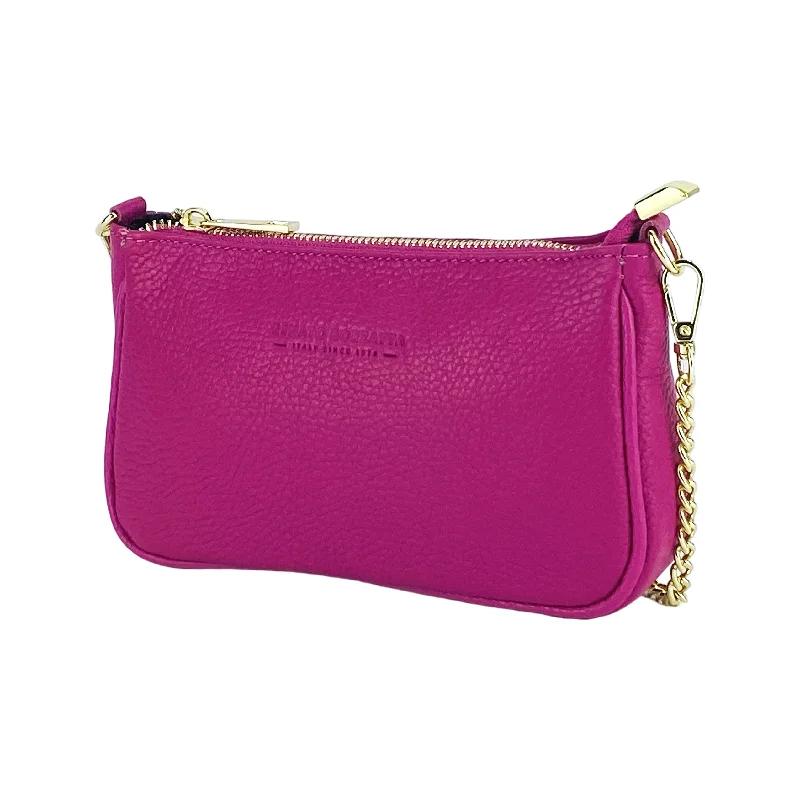 Renato Borzatta Small leather chain shoulder bag Fuchsia Pink