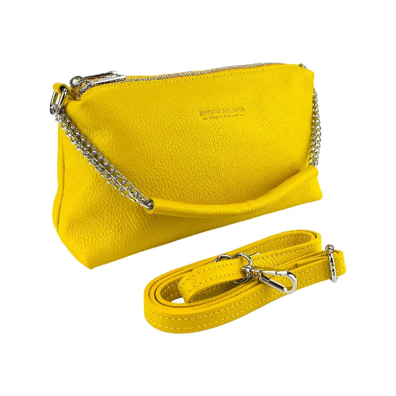 Renato Borzatta Leather Chain Shoulder Bag Yellow