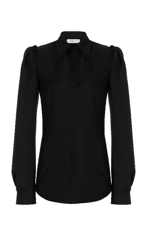 Talbot Shirt in Black Sportswear Wool