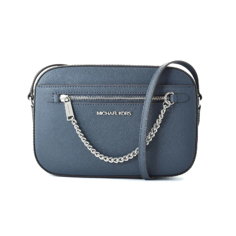 Michael Kors Jet Set Chain Crossbody Shoulder Camera Bag Navy Blue